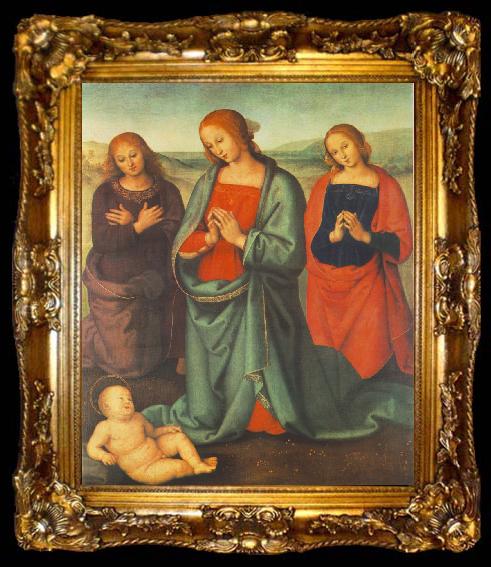 framed  PERUGINO, Pietro Madonna with Saints Adoring the Child a, ta009-2